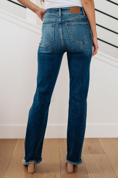 Morgan High Rise Distressed Straight Jeans