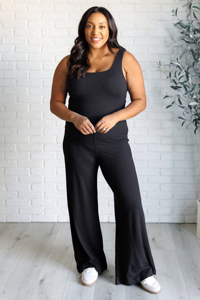 Shavasana Everyday Wide Leg Jumpsuit in Black