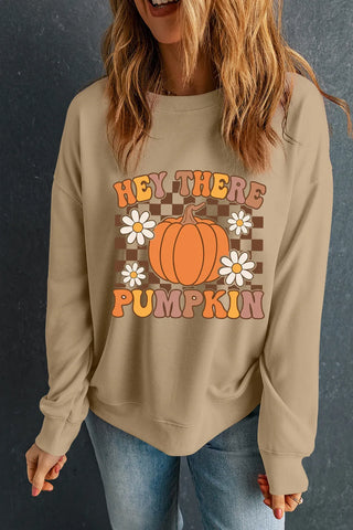 Pumpkin Graphic Long Sleeve Sweatshirt