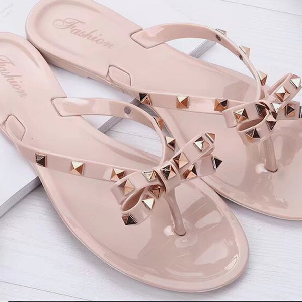 Bow Toe Post PVC Sandals - 2 color options!