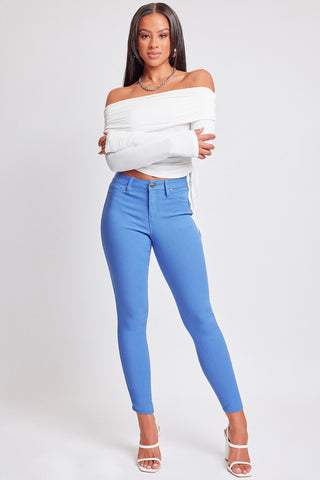 YMI Jeanswear Hyperstretch Mid-Rise Skinny Pants - Peri Blue