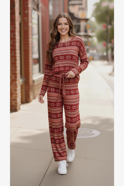 Red Holiday Fair Isle Set