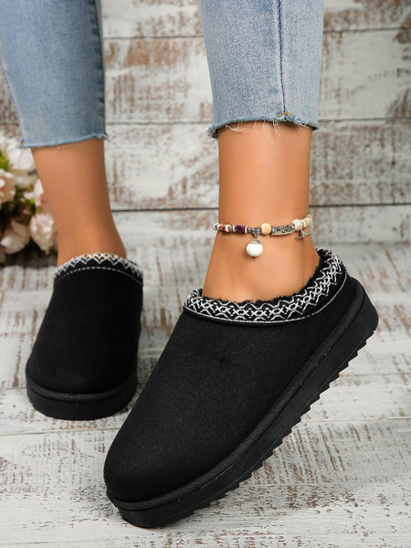 Round Toe Platform Slippers - 4 color options