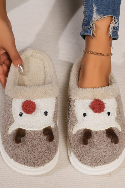 Elk Furry PVC Flat Slippers - 3 color options!