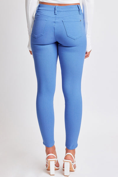 YMI Jeanswear Hyperstretch Mid-Rise Skinny Pants - Peri Blue