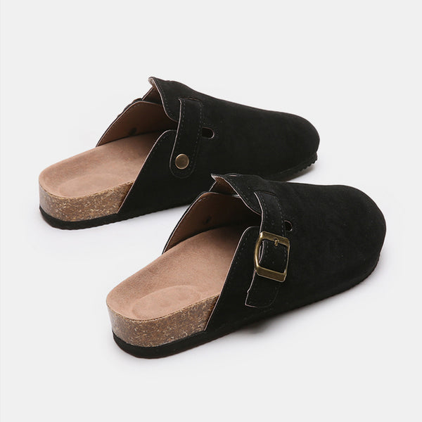 Suede Closed Toe Buckle Slide - 6 color options!