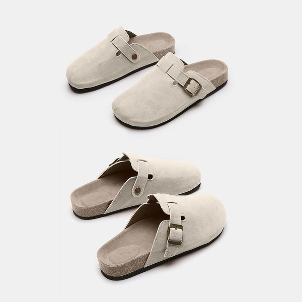 Suede Closed Toe Buckle Slide - 6 color options!
