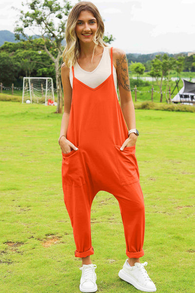 Double Take Full Size Sleeveless V-Neck Pocketed Jumpsuit - 3 color options!