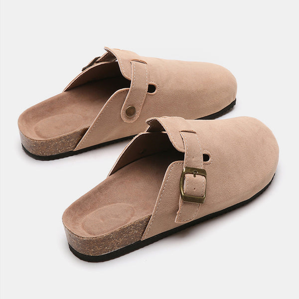 Suede Closed Toe Buckle Slide - 6 color options!