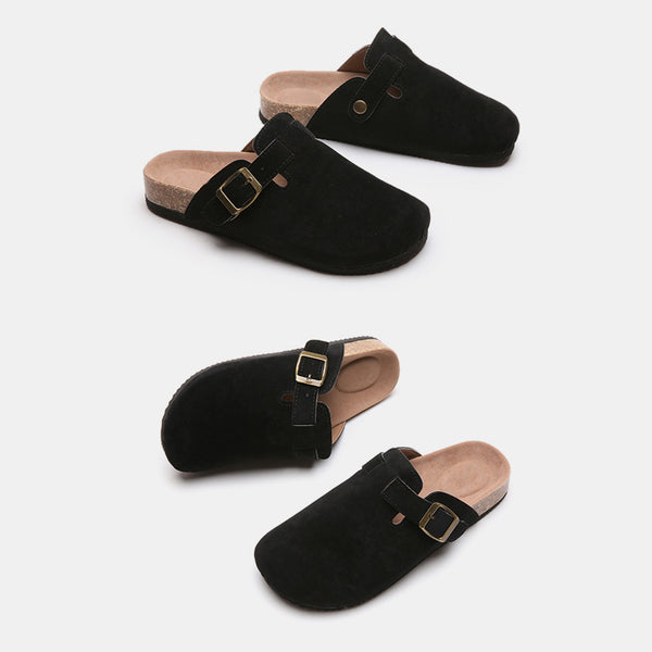 Suede Closed Toe Buckle Slide - 6 color options!