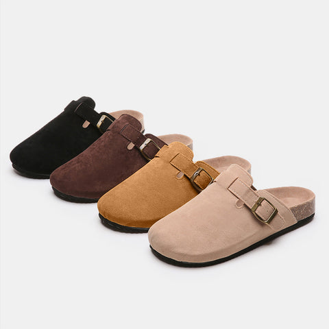 Suede Closed Toe Buckle Slide - 6 color options!