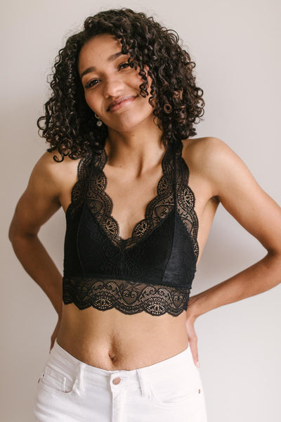 Lacey Lover Bralette in Black