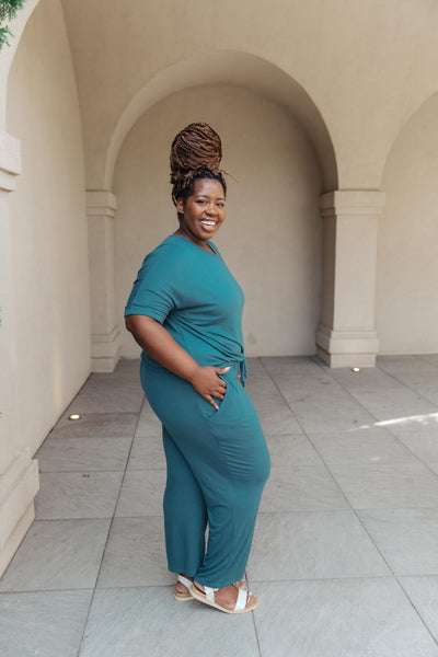 Girl Next Door Jumpsuit In Jade