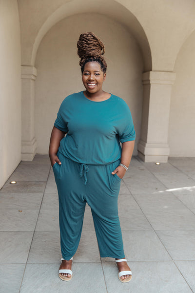 Girl Next Door Jumpsuit In Jade