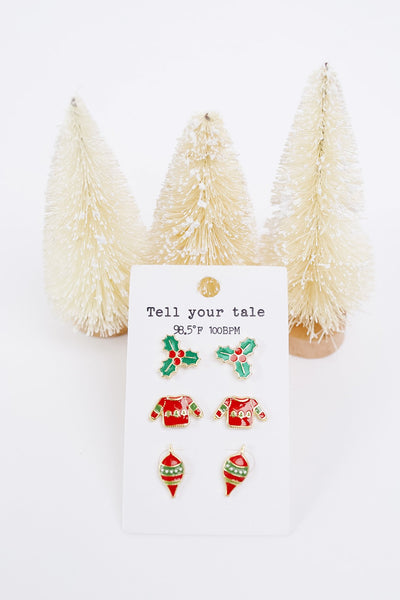 Holly Jolly Christmas Earring Set