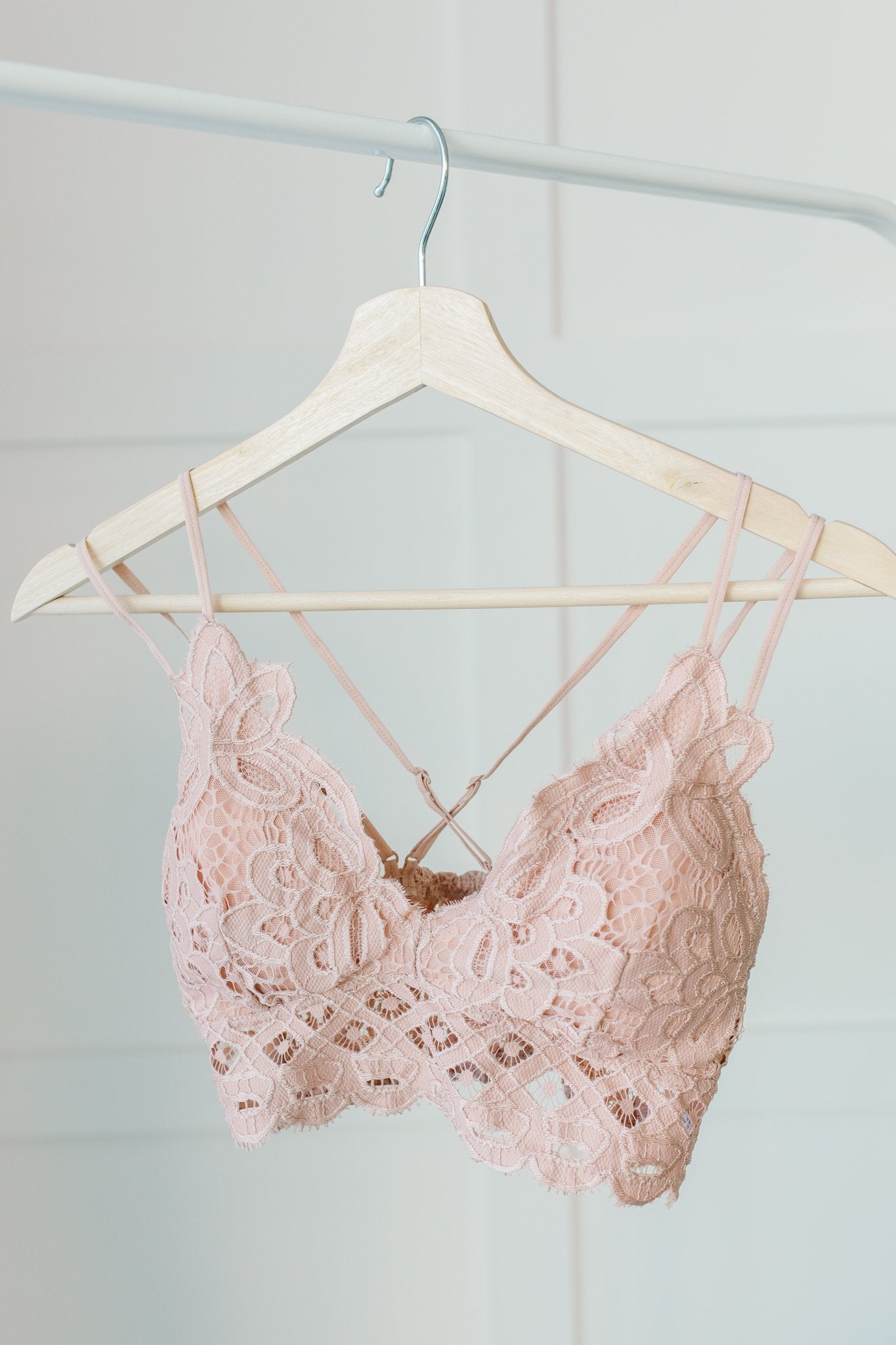 Lacey and Layered Bralette in Misty Rose