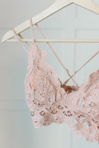 Lacey and Layered Bralette in Misty Rose