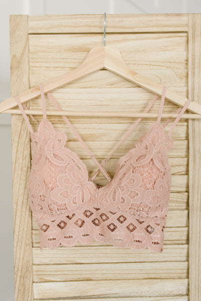 Lacey and Layered Bralette in Misty Rose