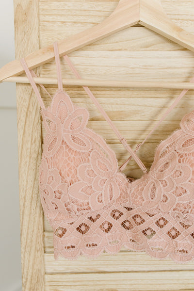 Lacey and Layered Bralette in Misty Rose