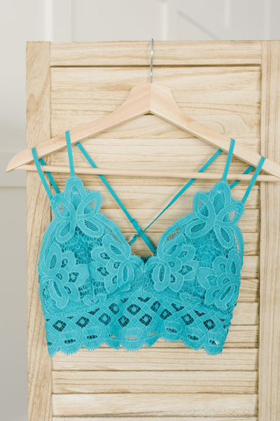 Lacey and Layered Bralette in Harbor Blue