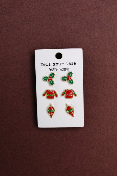 Holly Jolly Christmas Earring Set