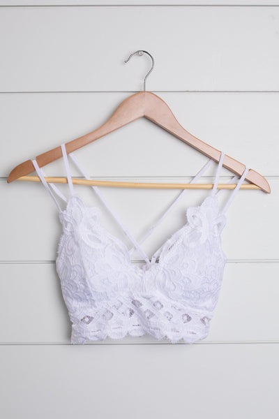 Lacey and Layered Bralette in White