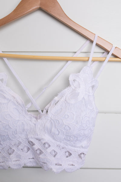 Lacey and Layered Bralette in White