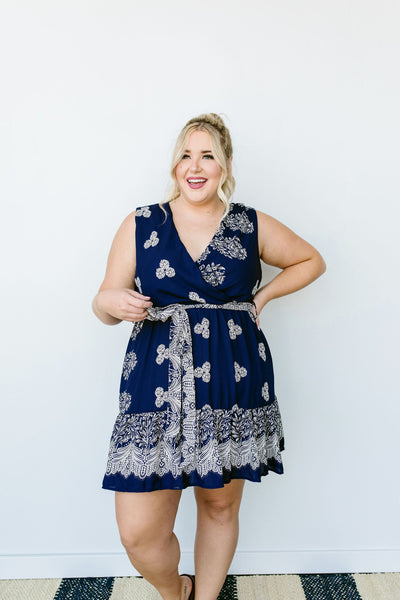 Triple Threat Mini Dress In Navy