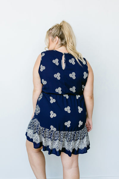 Triple Threat Mini Dress In Navy