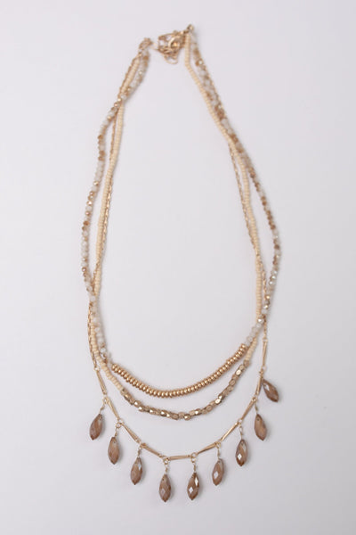 Droplets Of Crystal Layered Necklace