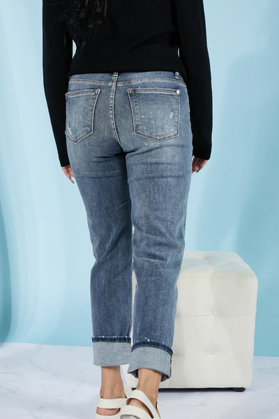 Judy Blue Bleach Splash Boyfriend Jeans