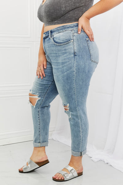 Judy Blue Malia Mid Rise Boyfriend Jeans