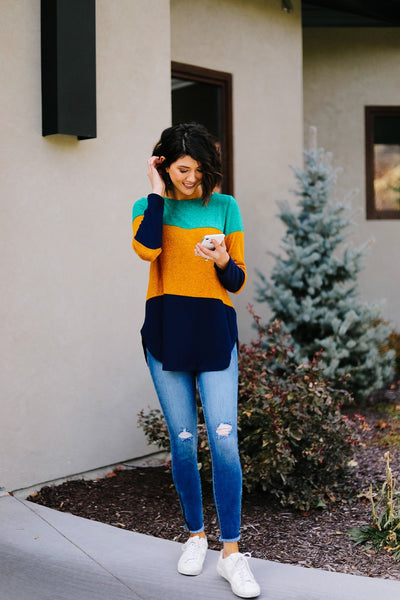 Jewel Tone Color Block Top