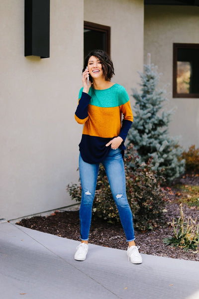 Jewel Tone Color Block Top
