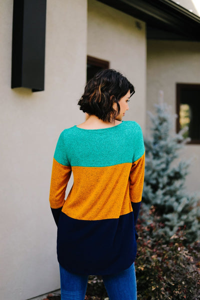 Jewel Tone Color Block Top