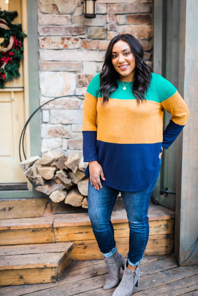 Jewel Tone Color Block Top