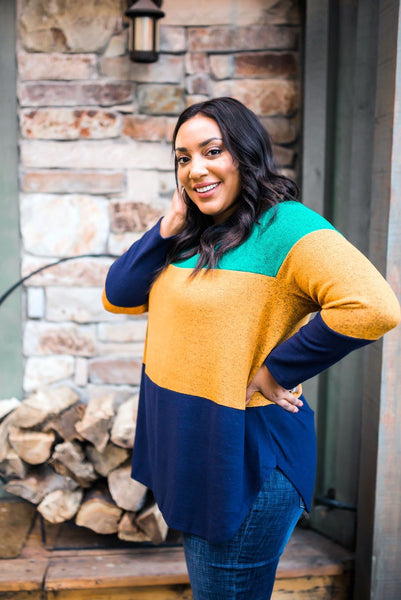 Jewel Tone Color Block Top