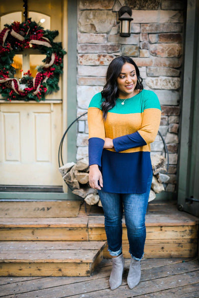 Jewel Tone Color Block Top