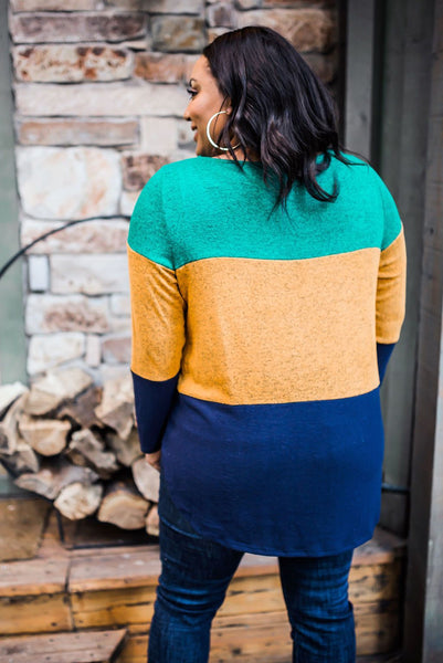 Jewel Tone Color Block Top