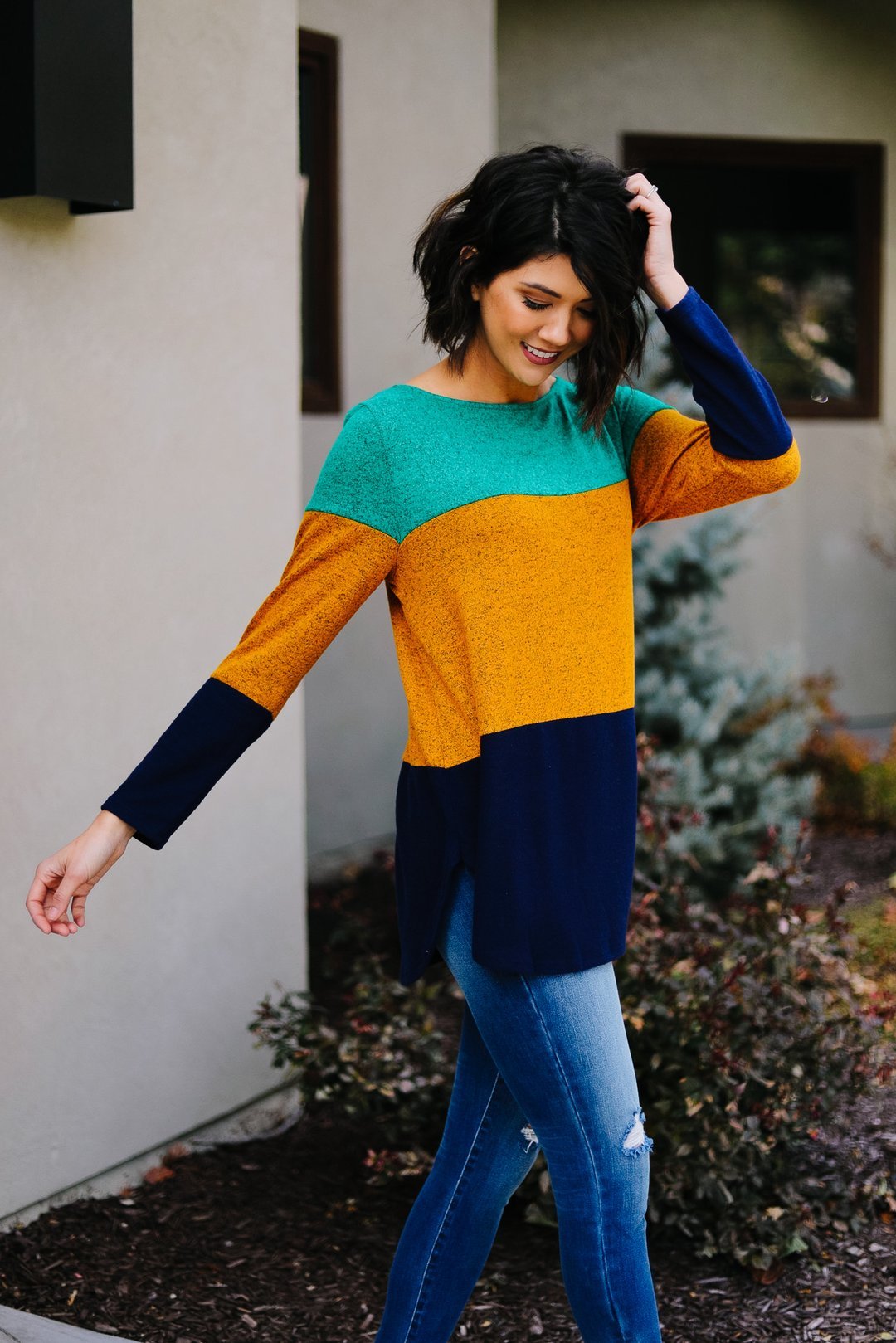 Jewel Tone Color Block Top