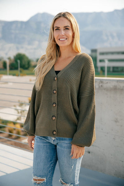 Buttoned Up Babe Sweater