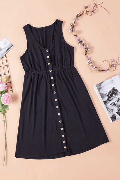 Sleeveless Button Down Mini Dress