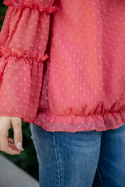 Dreaming Of Swiss Dots Top in Mauve