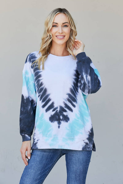 Tie-Dye Side Slit Sweatshirt
