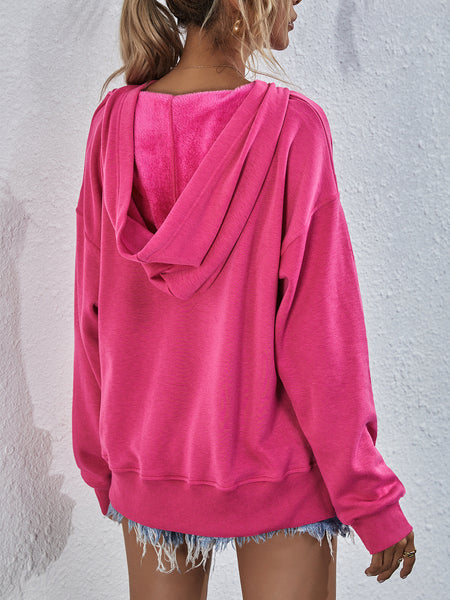 Dropped Shoulder Slit Hoodie - 9 color options