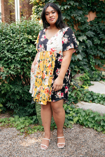 Color Block Blooms Dress
