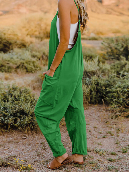 Double Take Full Size Sleeveless V-Neck Pocketed Jumpsuit - 3 color options!