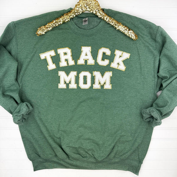 PREORDER: Track Mom Chenille Patch Sweatshirt