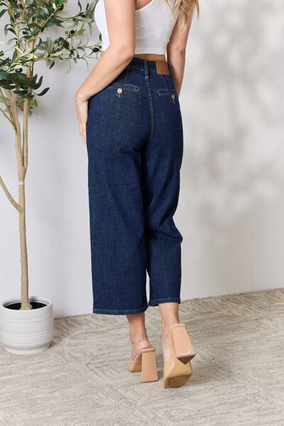 Judy Blue High Waist Cropped Wide Leg Jeans