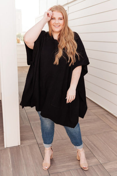 Pocket Poncho in Black